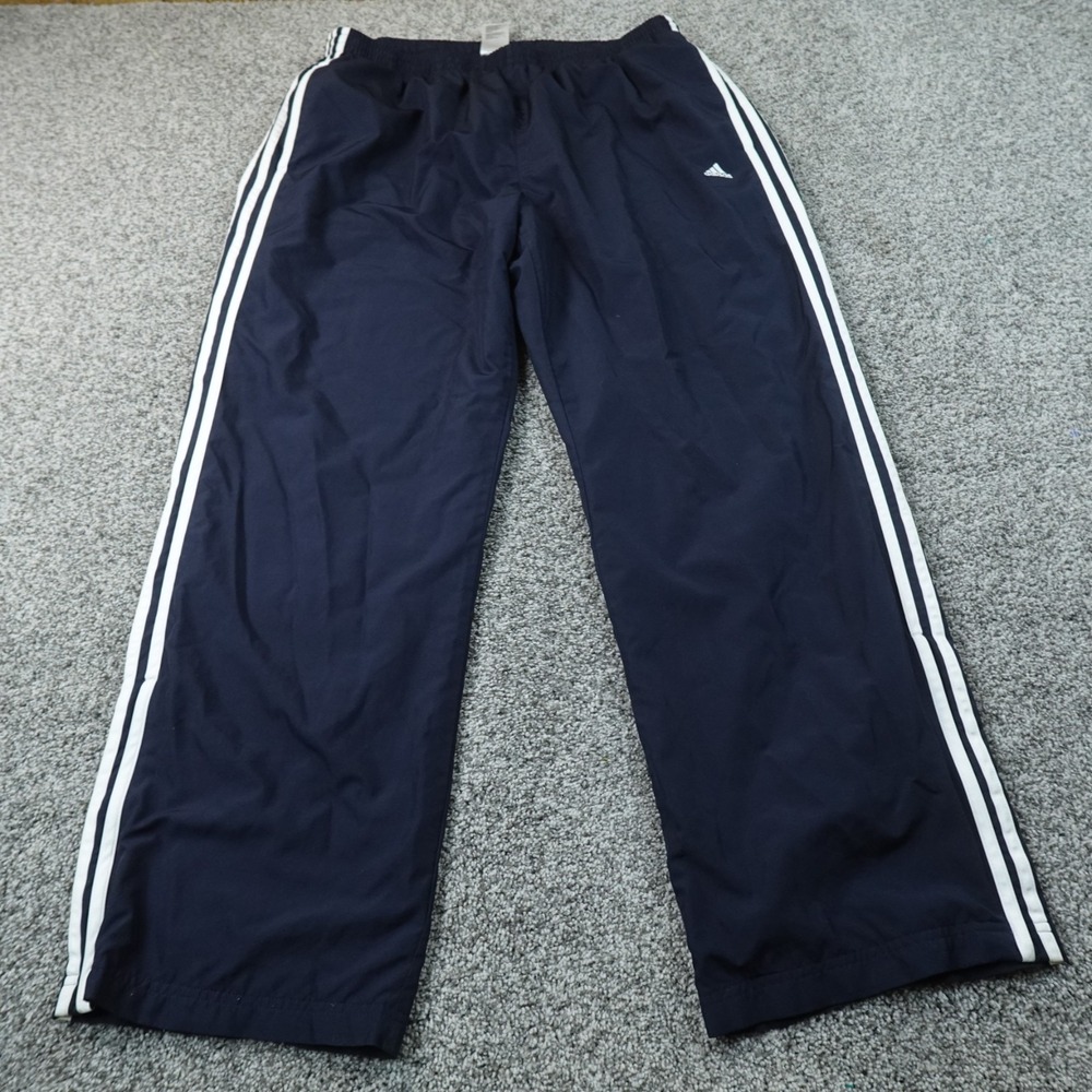Adidas Pants Mens 2XL Blue Baggy Track Drawstring Jogger Sweatpants Gym Y2K 00s